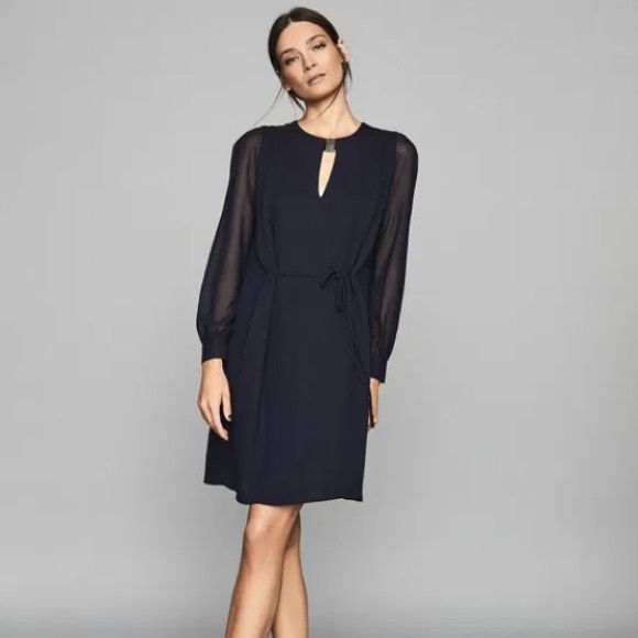 Reiss Dresses & Skirts - REISS Leah Sheer Sleeve Shift Dress Size 6